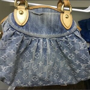 Louis Vuitton Blue Denim Shoulder Bag